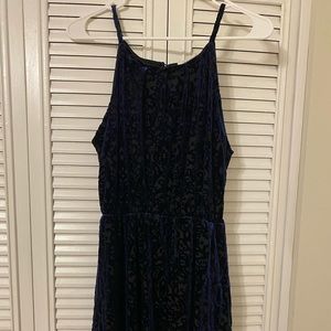Francesca's bue velvet dress
